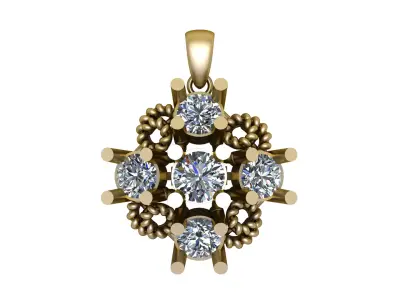 DIAMOND GOLD PENDANT 3D PRINTABLE MODEL 3D print model