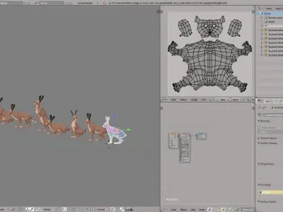 Rabbit polygonal hare Low-poly 3D model