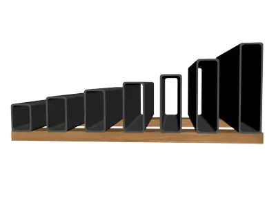 1 4in Wall x3in Rectangle Tube 3D model