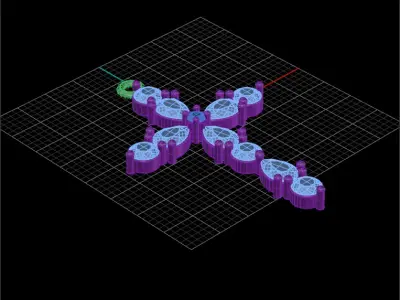 Cross with drop stone 3D print model