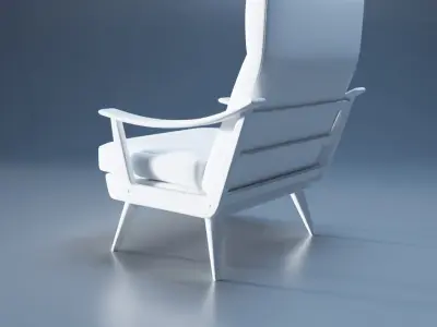 Low-Poly Game-Ready Modern Armchair 3D Model Low-poly 3D model