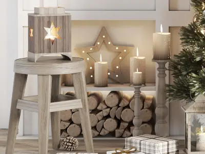 Christmas Tree and Decoration Set 011 3D model