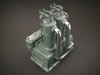 Industry Machine PBR Low-poly 3D model