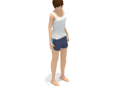 Pyramid  Yoga Exercise Woman Animation Low-poly 3D model