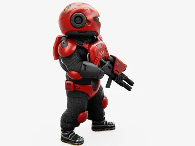 CYBER SOLDIER MECHA  Rigged for Unreal Engine - Unity - MIXAMO 3D model