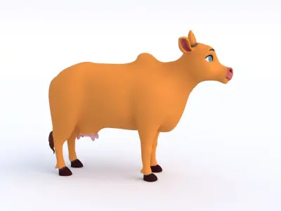 Cartoon Cow Low-poly 3D model