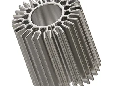 Round Aluminium Heat Sink 3D print model