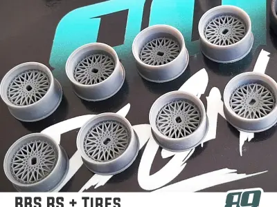 BBS RS wheels set for RC drifting wltoys miniz - multi offset 3D print model