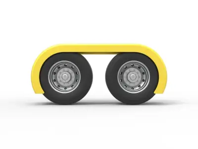 Semi truck Rear fenders Set 5 Scale 1 to 25 3D print model