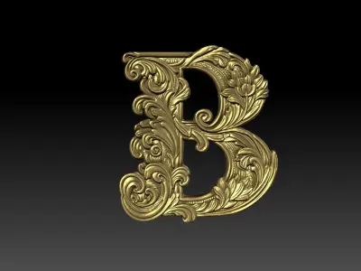 26 Alphabet Letters basrelief 3D print model