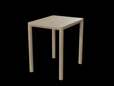 Piloti Table-oak wood Low-poly 3D model