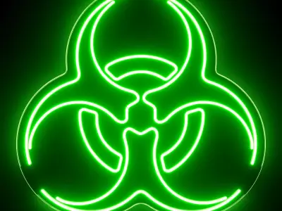 Biohazard Neon Sign 3D model