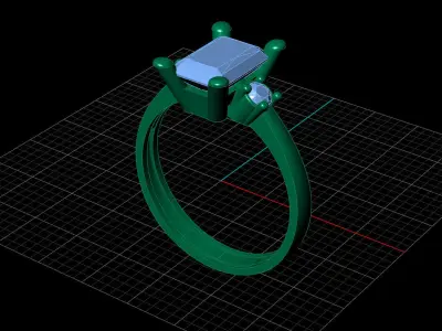 STL 3DM Print Ready Women Diamond Ring Lightweight Printable  3D print model 157
