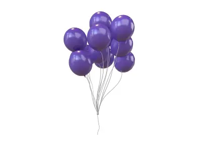 Bunch of Balloons v1 003 Low-poly 3D model