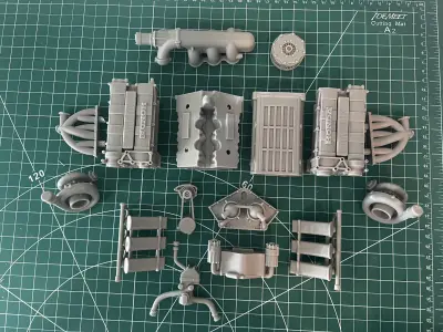 HIGH DETAIL McLaren MP4-4 Engine - 16 parts for 3D Printing 3D print model