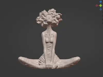 Valerie Hadida Sculpture - Curly girl 3D print model
