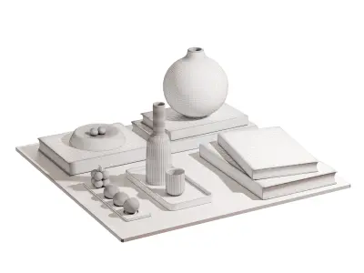 Decorative set Low-poly 3D model