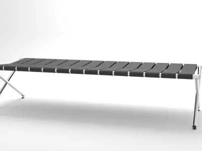 CHEAP MODELZ  Luxury leather and metal bench 1 3D model