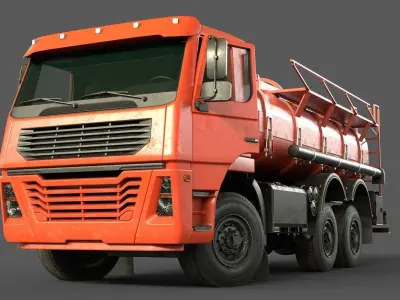 Generic Cistern Truck  Tanker Low-poly 3D model