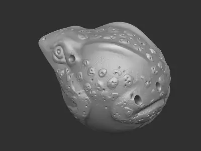 Netsuke Frog Japanese Wooden Figure Sculpture  3D print model