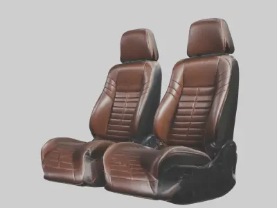 Leather car seat Low-poly 3D model purchase