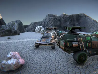 Futuristic car Low-poly 3D model