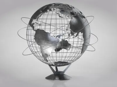 Earth Globe With Stand 3D model