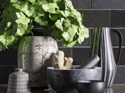 Kitchen Decoration Set 3D model