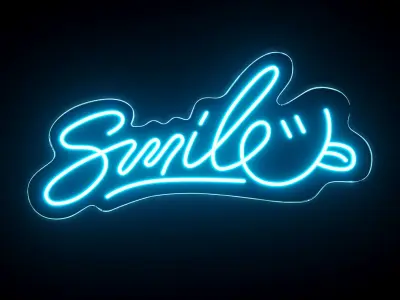 Smile Neon Sign 3D model purchase