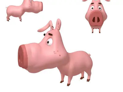 Pig Cartoon 3D model