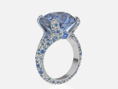 ring with stones 3D print model