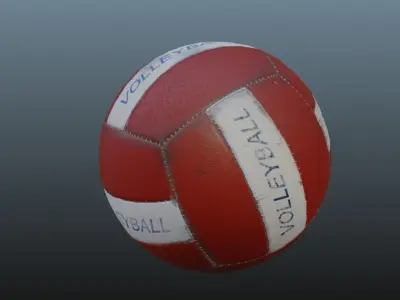 Volleyball PBR ball Low-poly 3D model