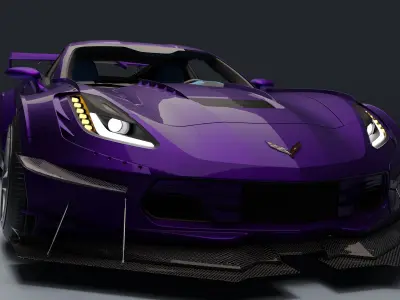 Chervrolet Corvette ZR1 Low-poly 3D model