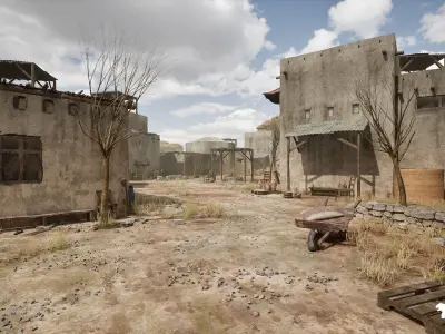 Afghan Village Environment Low-poly 3D model