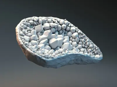 40 crystal and gem imm brush Low-poly 3D model