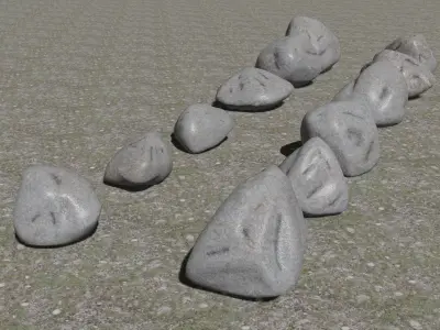 Stones - Game Kitbash Low-poly 3D model