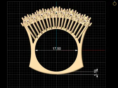 Lux ring silver gold jewelry printable 3D model 3D print model