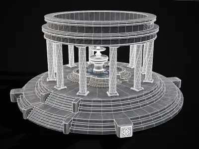 Fountain and Pergola 3D Model Collection
