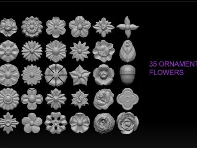 FLOWERS AND LEAVES SUPERPACK 3D print model