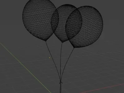 3D Luxury Editable Color Balloons with Blender File 3D model