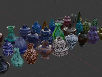 Pack of 30 vases 3D model