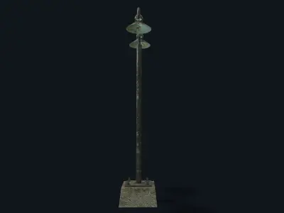 Old Street Lamp Low-poly 3D model PBR Low-poly 3D model