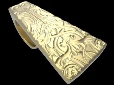 adjustable ring version 2 with engraving 2  3D print model