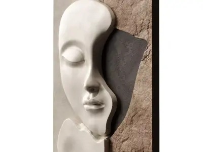 Face wall art sculpture 3D model