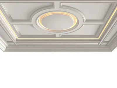 Modern coffered illuminated ceiling Art Deco style  3D model