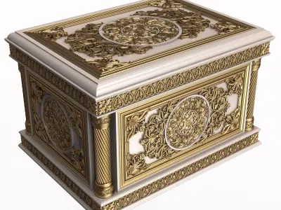 Chest 04 White Low-poly 3D model