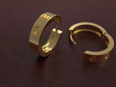 Earring Love  3D print model