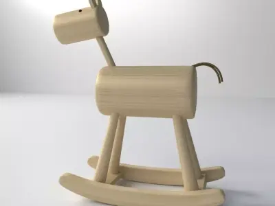 Wood Rocking Horse 3D model