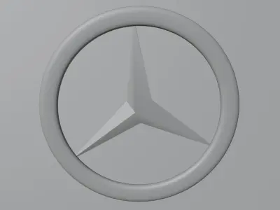 Mercedes logo Low-poly 3D model
