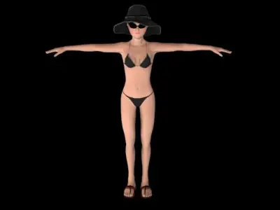 Cartoon Girl Rigged 3D model